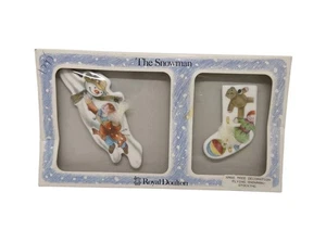 Royal Doulton The Flying Snowman Ornament Boxed Set of 2 Bone China 1985 England - Bild 1 von 9