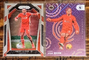 Virgil Van Dijk Prizm/Chronicles Dynagon Purple Soccer Card Lot ×2 Liverpool FC - Picture 1 of 2
