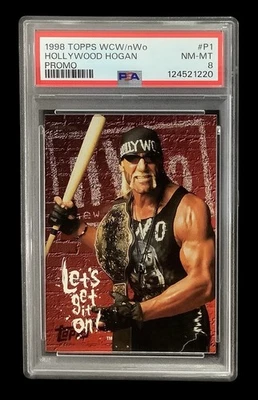 Topps WCW 1998 #P1 Hollywood Hogan RC; Hulk primer tacón nuevo en caja promoción de lucha PSA 8 Foto 1 de 2