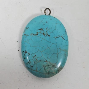 Vintage Turquoise Pendant 1.5 Inch Blue Green - Picture 1 of 2