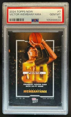 2024-25 Topps Now Victor Wembanyama #7 Spurs PSA 10 - Image 1 of 2
