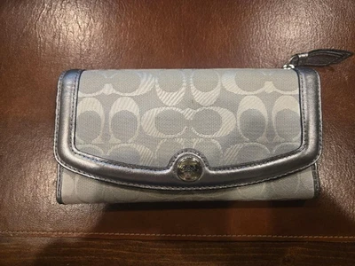 Coach Envelope Wallet Silver Canvas - Image 1 of 4