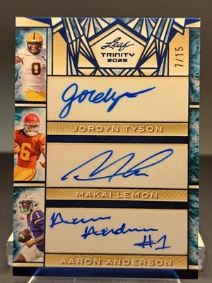 JORDYN TYSON MAKAI LIMÃO AARON ANDERSON 2025 FOLHA TRINITY RC Auto Azul /15 - Imagem 1 de 2