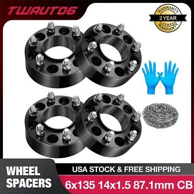 4 piezas espaciadores de rueda centrados en el cubo de 1,5" 6x135 14x1,5 para Lincoln Navigator 2015-2024 Foto 1 de 4