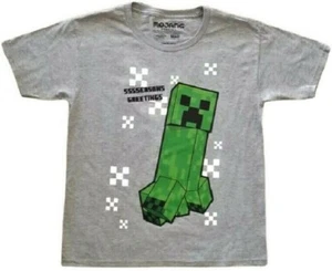 MINECRAFT CHRISTMAS CREEPER SSSSEASONS GREETINGS BOYS’ T-SHIRT XS(4-5) NWT[CHR9] - Picture 1 of 3