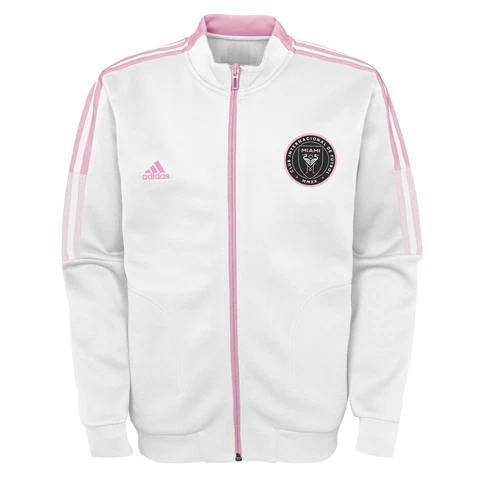 Adidas MLS Youth (8-20) Inter Miami CF Full Zip Anthem Travel Jacket Cover