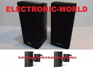 MINT PAIR OF BOSE Double Cube Speakers & WALL MOUNTS Lifestyle Acoustimass Black - Picture 1 of 5