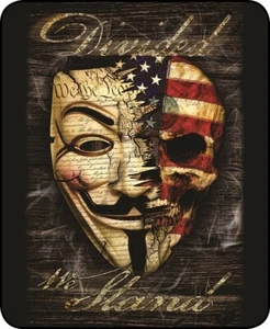 Queen Divided We Stand Guy Fawkes Mask Mink Faux Fur Anonymous Blanket Plush - Picture 1 of 1