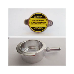 Cuello de llenado de radiador soldado 6061 aluminio con caño de desbordamiento 1-5/8"/41 mm + tapa libre - Imagen 1 de 10