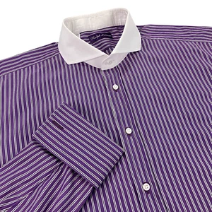Camisa de vestir Ralph Lauren etiqueta púrpura puño francés talla 17,5 púrpura/blanco a rayas - Imagen 1 de 7