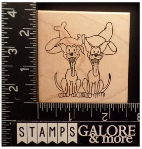 Copper Leaf Creations Rubber Stamps TWO FUNNY DOG TONGUES HANGING OUT HATS #302 - Picture 1 of 2