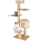 191 cm Cat Tree Multi-Level Wooden Cat Tower Activity Center w/ Scratch Posts