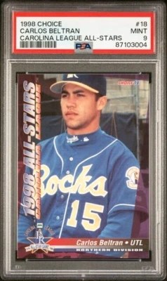 1998 Choice Carlos Beltran Carolina League All-Stars #18 PSA 9 Pop 4 (1 higher)! - Image 1 of 2