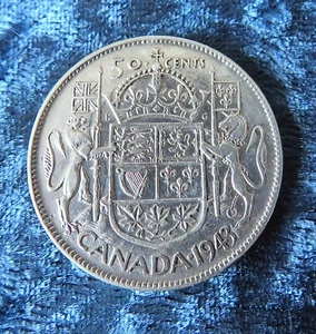 Canadian 1943 Silver Half Dollar King George Minty - Picture 1 of 2