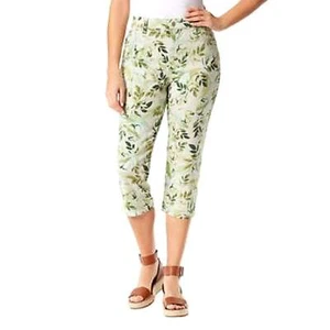 New! Gloria Vanderbilt Women’s Amanda Floral Print Jeans Summer Capri Size:14,18 - Picture 1 of 4