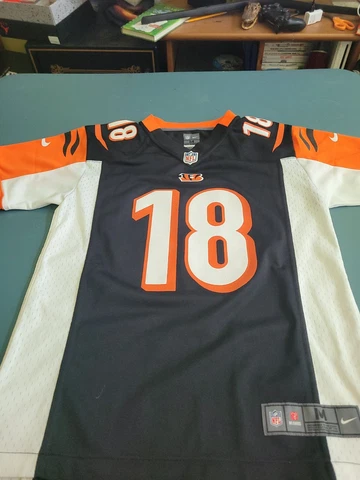 Childrens Nike AJ Green Cincinnati Bengals Jersey Size M Orange Black White Cover