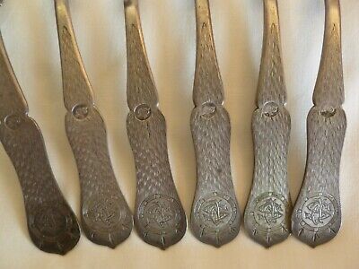 SET OF 6 TURKISH OTTOMAN HAND ENGRAVED TEA SPOONS- 218 Grams- INITIALS -RS • 374.85$
