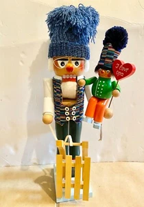 ❤️STEINBACH NUTCRACKER Grandpa and Grandson 👴17½"" Vintage Heirloom Wood MINT❤️ - Picture 1 of 5