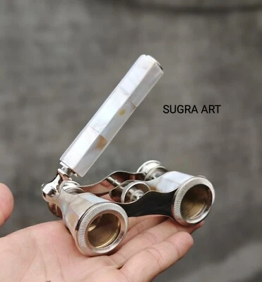 SUGRA ART Captains Mother of Pearl Nickel Finish Binoculars for Kids and Adults  - Image 1 of 4