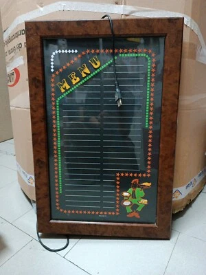 Lavagna Led Luminosa Menù Ristorante Con Cornice Effetto Legno e Vetro 70x50cm - Immagine 1 di 4