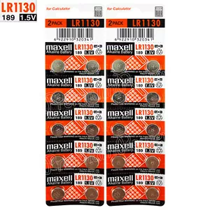 20 batterie alcaline Maxell LR1130 1,5 V LR54 189 389 SR1130SW AG10 confezione da 2 - Foto 1 di 1