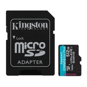 Kingston Canvas Go Plus 512GB U3 V30 A2 microSD Card with SD Adapter - Picture 1 of 3
