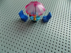 Lego Minifigure Furniture UMBRELLA Patio Table Set w Chairs Mugs Goblets - Picture 1 of 4