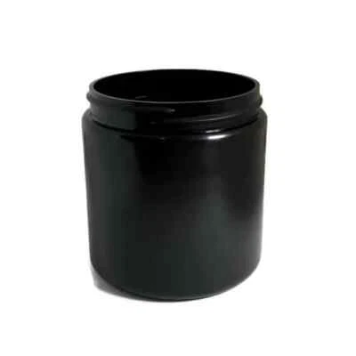 8oz Black HDPE Plastic Jars - Image 1 of 2