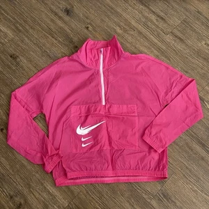 Nike Swoosh Pullover Running Jacket Pink Glow Women’s Size Small CU3254-607 - Picture 1 of 5