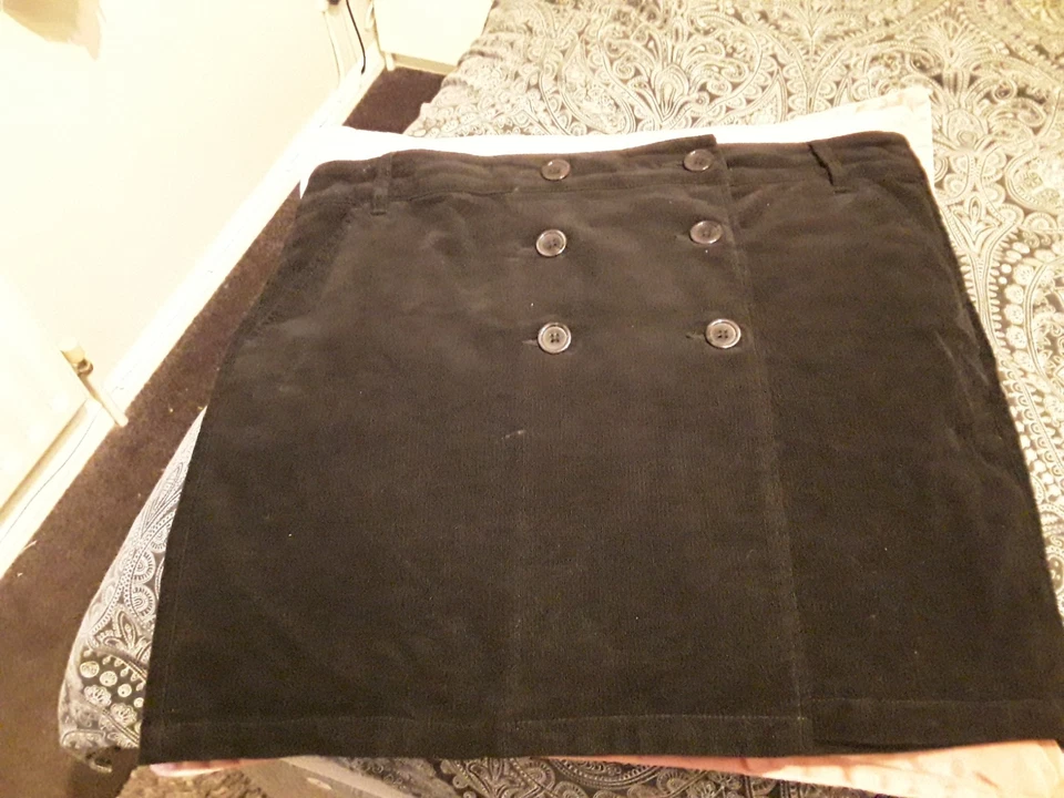 CREW clothing black corduroy skirt -18 - smart - Image 1 of 3