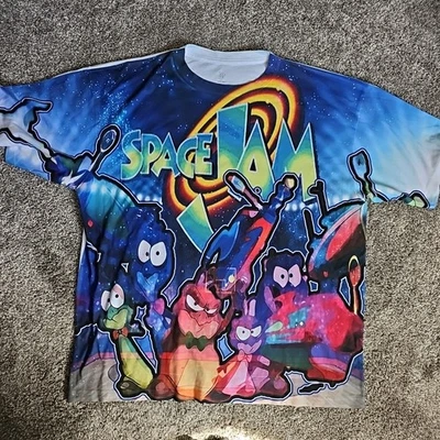 Space Jam 4XL Front AOP Monstars Villains Short Sleeve Cartoon Basketball Shirt - Image 1 of 4