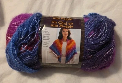 1 SHAWL IN A BALL in RESTFUL RAINBOW by Lion Brand Cotton Acrylic 518yds 5.3oz - Image 1 of 3
