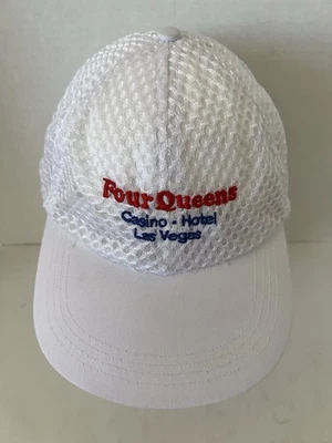 Four Queens Las Vegas VTG 2000 Y2K Celebration Hat White Webbed Strap Back  - Image 1 of 4