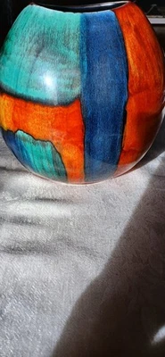 Poole Pottery Signed Purse Vase In GEMSTONE Design 20 CM Tall - Image 1 of 4