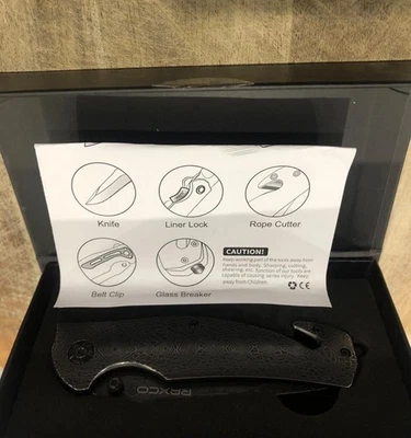 Cuchillo plegable táctico de caza para acampar al aire libre Raxco Foto 1 de 4