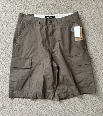 NUEVO Pantalones Cortos Vans Para Hombre Talla 31 Beige Oscuro Servicio Carga Pantalones Cortos Sueltos Calce Relajado Foto 1 de 4