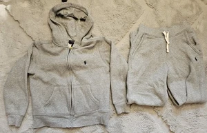 Boy's RALPH LAUREN Zip Hoodie and Sweatpants Set Size Small 8 Gray - Picture 1 of 9