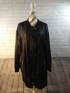Schwarze lange Bomberjacke VICTORIA SPORT / VICTORIA'S SECRET schwarz Satin - LARGE - Bild 1 von 18