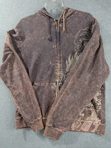 Pollution Hoodie Mens Large Dragon Graphic Zip Up Sweatshirt Made USA Streetwear - Bild 1 von 10