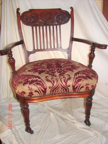 Antique Victorian Eastlake Carved Parlor Side Accent Chair Cover