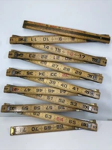 LUFKIN X46 Red End 72" Extension Rule Folding Wood Ruler Vintage Wooden USA - Picture 1 of 6