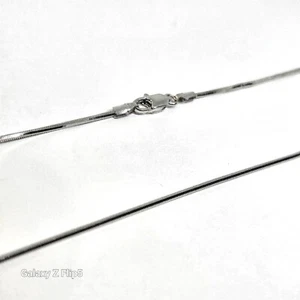 CATENA SERPENTE ORO BIANCO MASSICCIO 18 KT 16" D/C SCINTILLANTE 4,8 GRAMMI ITALIANA. - Foto 1 di 2