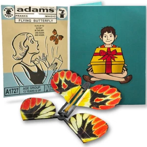 Adams Flying Butterfly Card Surprise Magic Makers Brand - Picture 1 of 5