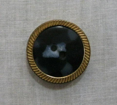 Large Blue Button Gold Edge Quartz Stone Unique Beautiful Cover