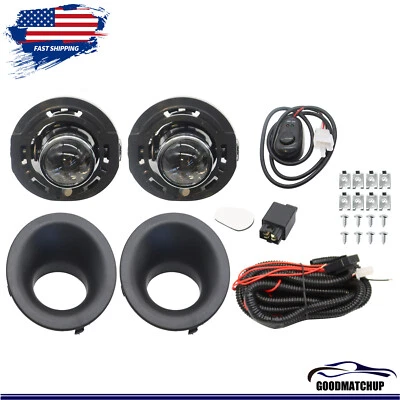 Pair For Dodge Challenger 2015-2022 Clear Lens Fog Light Lamp&Wiring &Switch Kit - Image 1 of 4