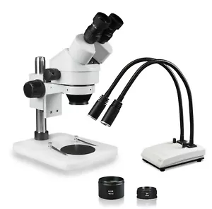 Microscopio estéreo zoom binocular Vision 3.5X-90X con luz LED de doble cuello de ganso - Imagen 1 de 5