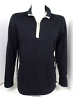 Jones New York Sport Woman Long Sleeve Black White 1/2 Zip Sweater 1X Tight Knit