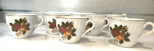 Enoch Wedgwood Coffee Cups, English Harvest Pattern, England, Vintage, Set of 8 - Picture 1 of 7