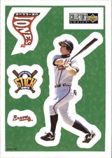 1997 Collector's Choice Stick'Ums Atlanta Braves Baseball Card #10 Chipper Jones