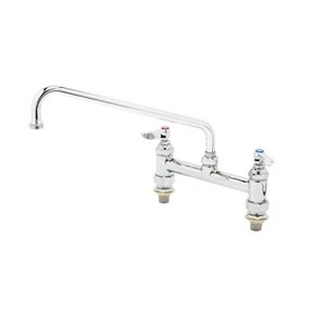 T&S Brass B-0221-CC-CR—8"Deck Mount Faucet w/Cerama Cartridges&12" Swing Nozzle - Picture 1 of 1